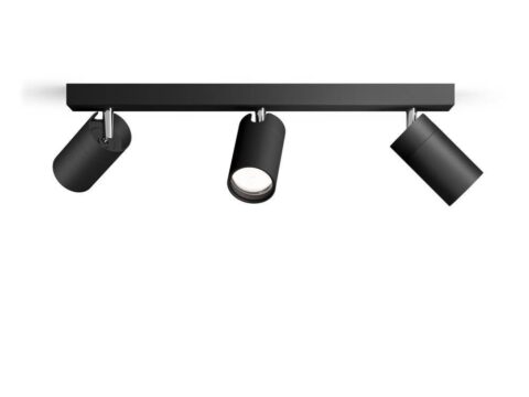 Philips Idris Spot da Bagno 3 Luci GU10 Nero IP44