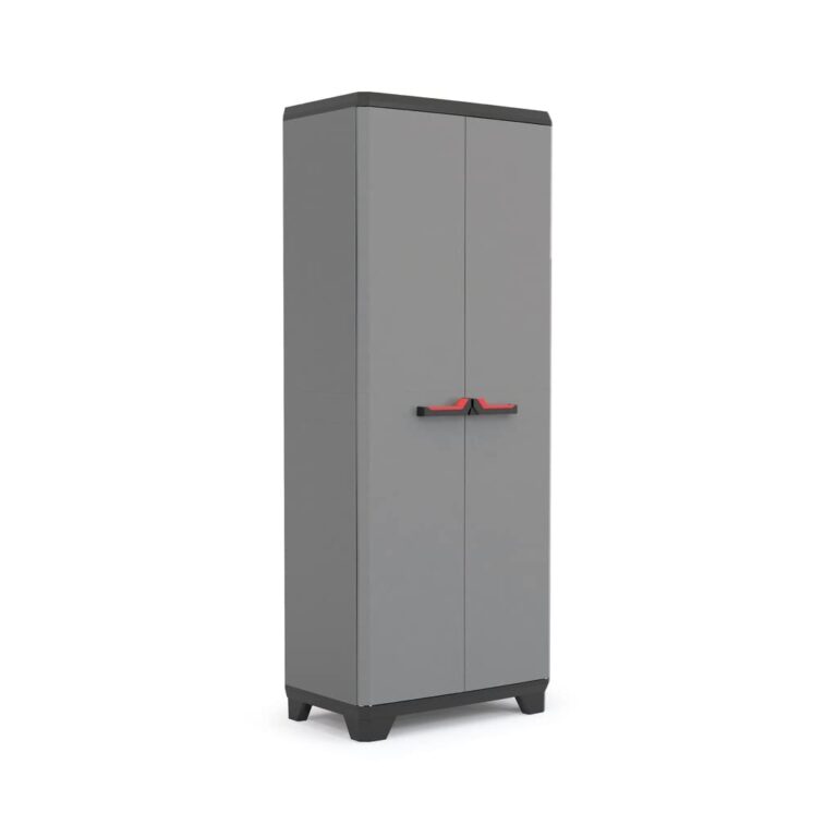 Keter Armadio Portascope Stilo, 3 Ripiani Regolabili, Grigio Scuro/Nero, 68 x 39 x 173 H cm
