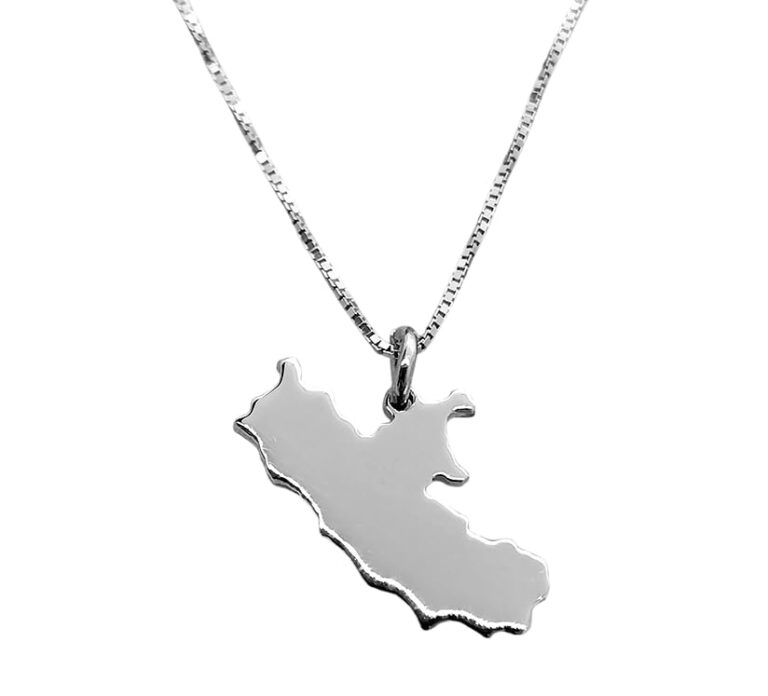 Collana Uomo Donna Regione Lazio In Argento 925 Incisione Personalizzata Regalo fatta a mano in i...