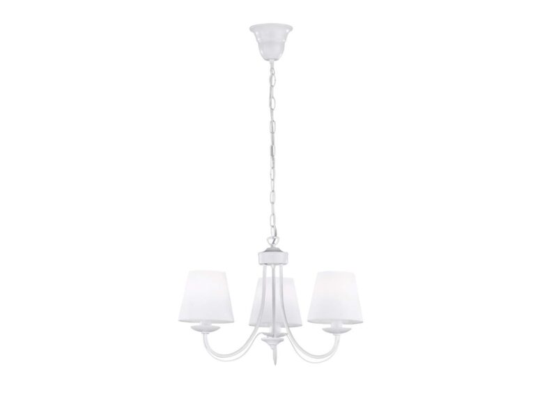 Trio Leuchten Lampadario E14, 28 W, Bianco Opaco, 47 x 47 x 150 cm