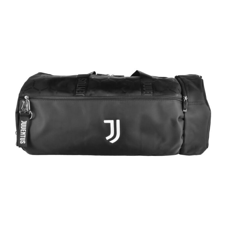 BORSONE STAMPATO NERO RICAMO BIANCO 100% PL 133420 JUVE
