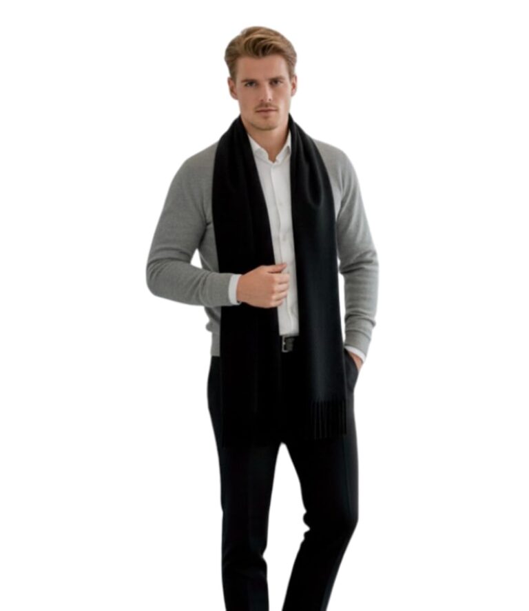 La Ferani Sciarpa Cashmere Uomo Leggera 200x70 cm Tinta Unita