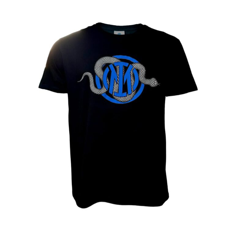 Inter T-Shirt Snake Logo Nera t-Shirt Uomo Unisex - Adulto (Pacco da 1)