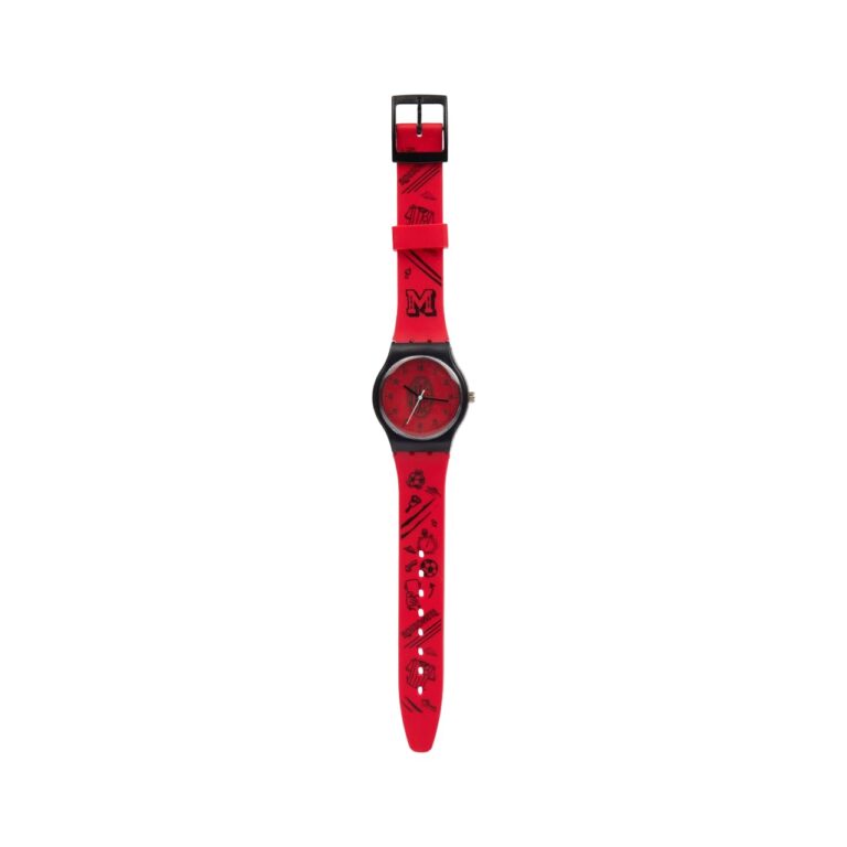 A.C. Milan Orologio per Piccoli Tifosi Rossoneri, con Cinturino in Gomma, Prodotto Ufficiale, Rosso