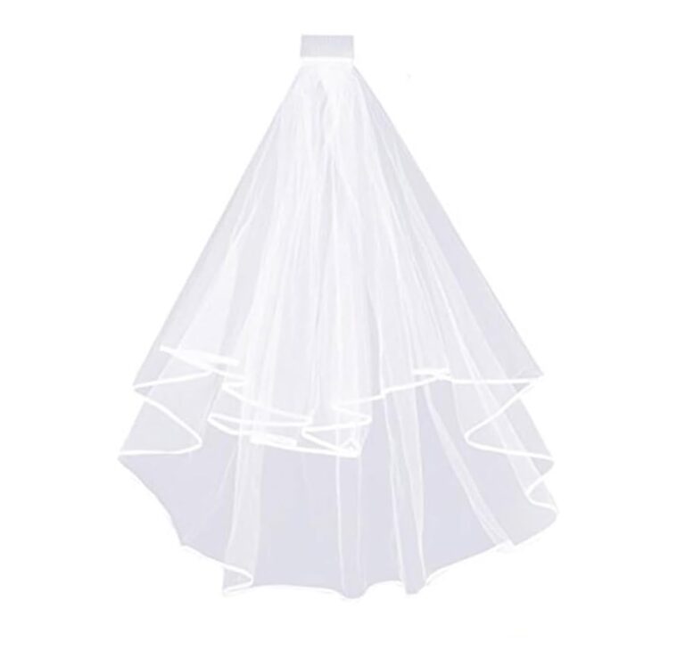 Visxcnu Velo da Sposa Corto in Tulle Semplice ed Elegante