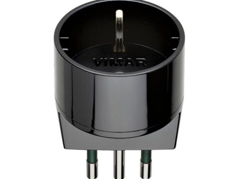 Vimar Adattatore Spina 10A a Presa Schuko, Colore Nero