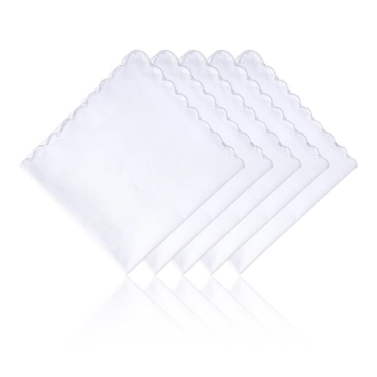 MIRKUZI Fazzoletti da donna in cotone bianco - Set da 5