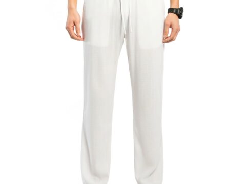 Tony Backer Pantaloni Uomo Lino Estivi con Coulisse e Tasche