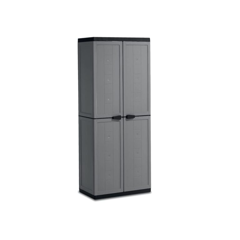 Keter Jolly Armadio Portascope 3 Ripiani Regolabili 68x39x166 cm Grigio/Nero