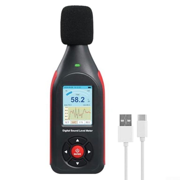 Fonometro digitale 30-130 dB con allarme LED e datalogger 43000