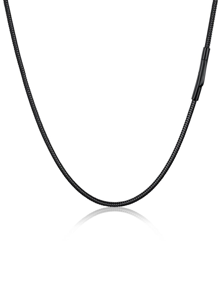 FaithHeart Catenina Uomo Catena Serpente Acciaio 2 mm, 40–70 cm