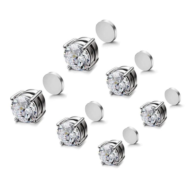 XOUDKE Set 3 Paia Orecchini Magnetici Acciaio Inossidabile Unisex