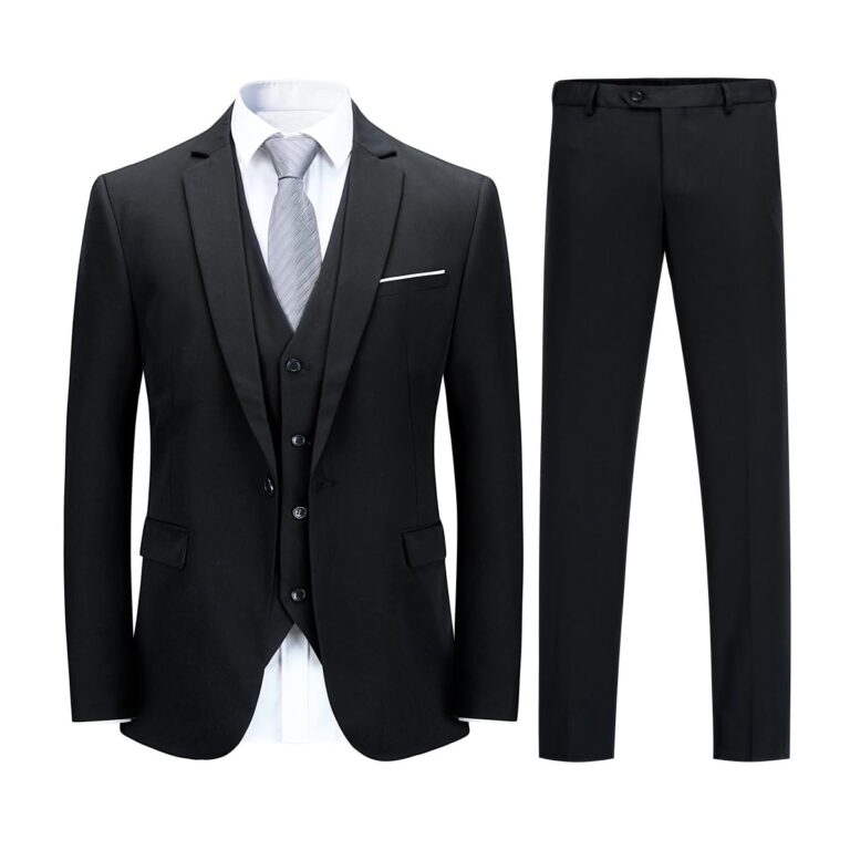 YOUTHUP Completo Uomo 3 Pezzi Slim Fit Blazer Panciotto Pantaloni