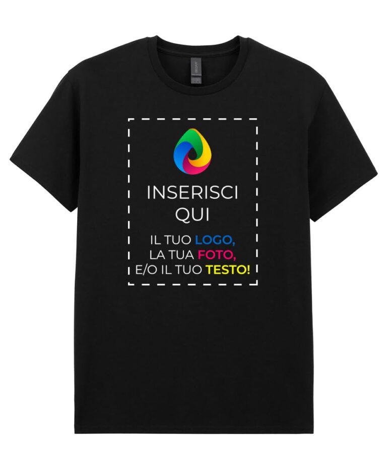 Teetaly T-Shirt Personalizzata con Foto o Scritta in Cotone Organico