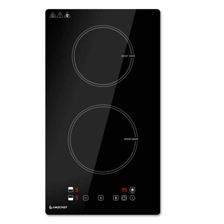 AMZCHEF Piastra a Induzione 2 Fuochi con Funzione Boost e 10 Livelli