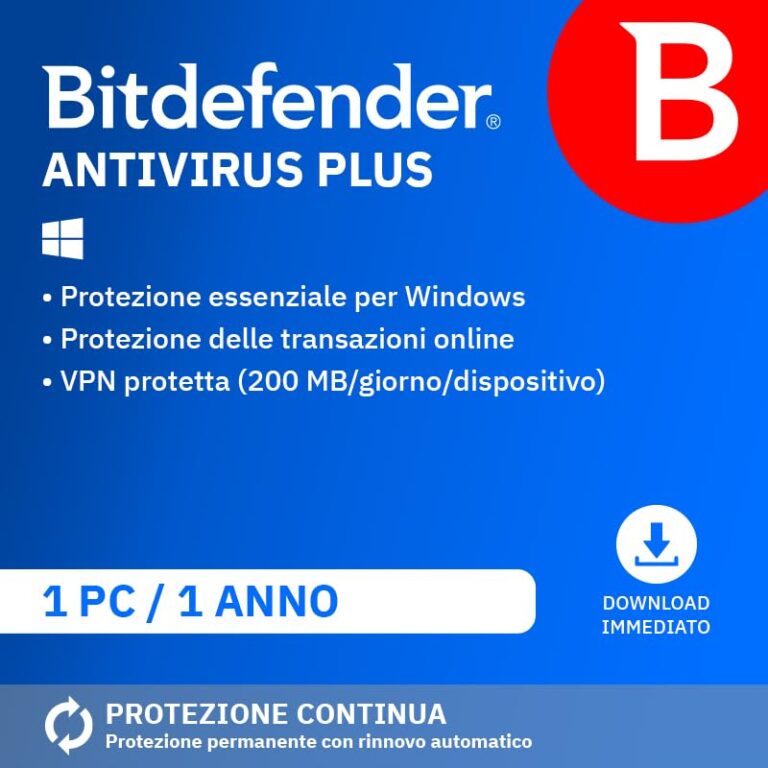 Bitdefender Antivirus Plus 2026 – 1 PC, 1 Anno