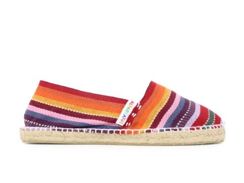 Alpargatus espadrillas a strisce multicolori fatte a mano in Spagna