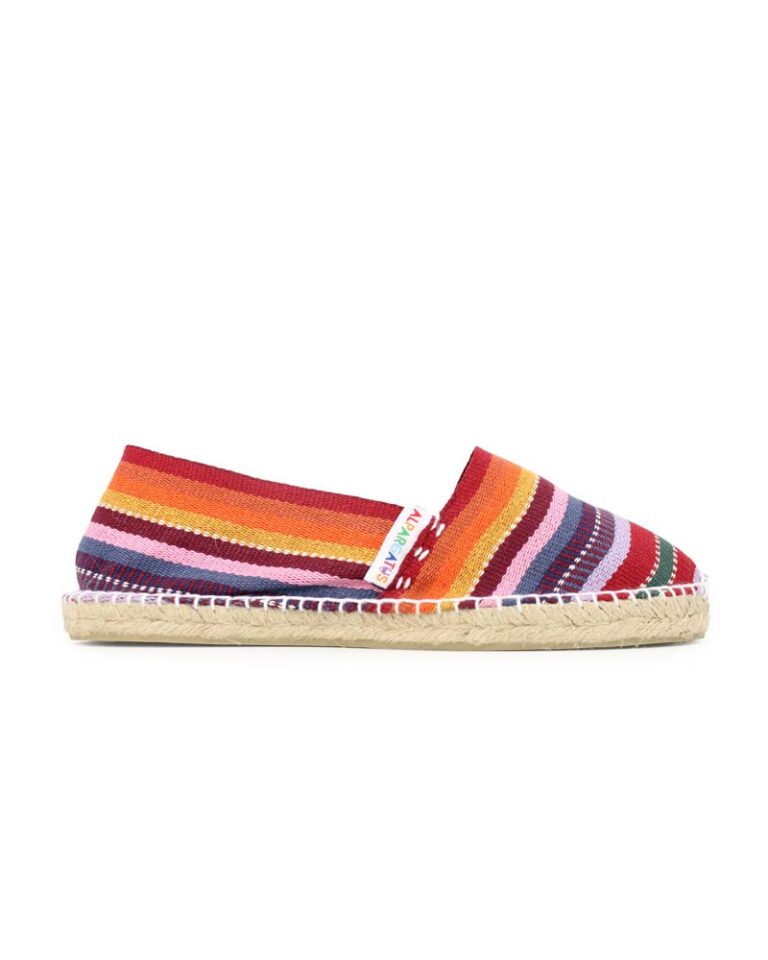 Alpargatus espadrillas a strisce multicolori fatte a mano in Spagna