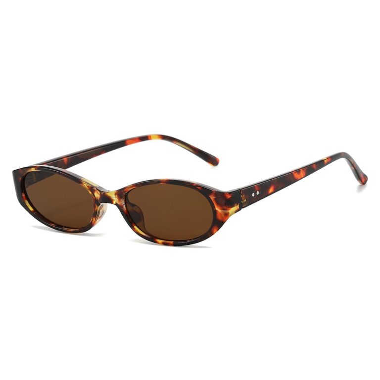 Occhiali da sole ovali piccoli donna LJCZKA retro UV400
