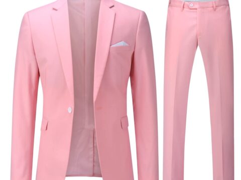 YOUTHUP Abito Uomo 2 Pezzi Slim Fit 1 Bottone per Business e Matrimonio