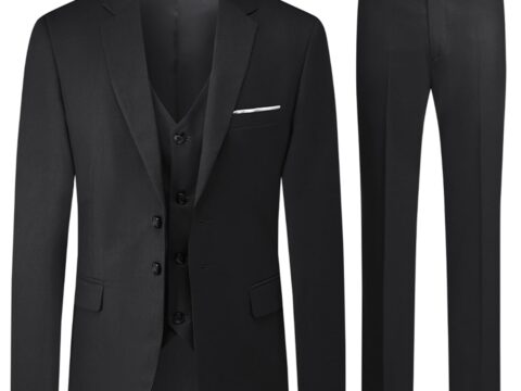 Allthemen Abito da Uomo 3 Pezzi Regular Fit Due Bottoni