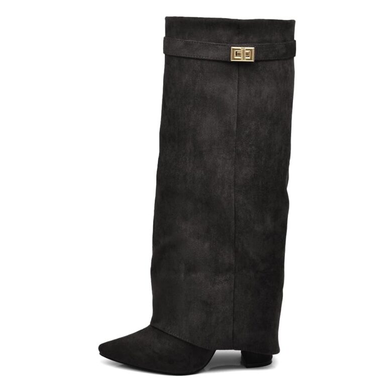 IF Fashion Stivali Alti al Ginocchio Tacco Stile Western 6885