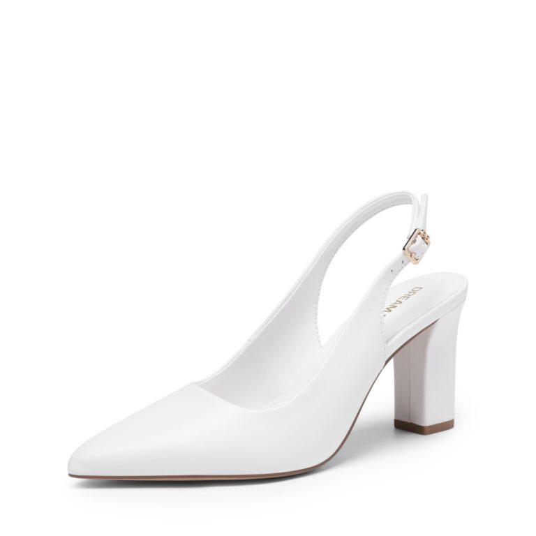 DREAM PAIRS Slingback donna punta affilata tacco spesso