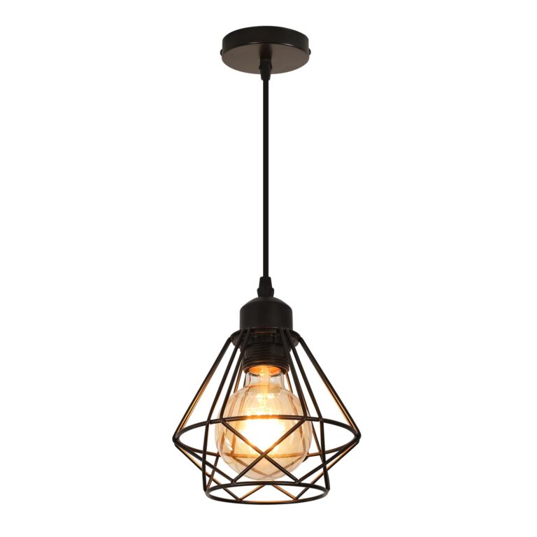 Comely Retro Lampada A Sospensione, E27 Nero Vintage Industriale In Metallo In Ferro Stile Paralume da Soffitto Regolabile...
