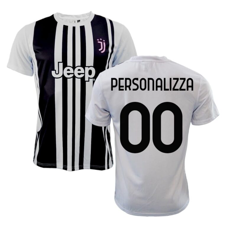JUVENTUS FC Maglia Replica Ufficiale, 100% Poliestere, Personalizzabile, Taglie dalla 4Y alla XXL