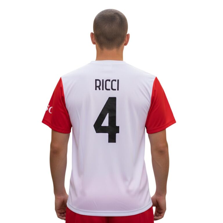 AC Milan Maglia Bianca Ricci 4 Replica Ufficiale 2025/2026, Away, Adulto e Bambino