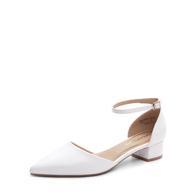 DREAM PAIRS Décolleté donna tacco basso punta affilata con cinturino