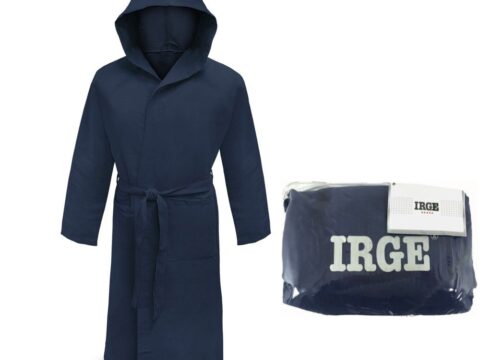 Irge Accappatoio Unisex in Microfibra con Cappuccio