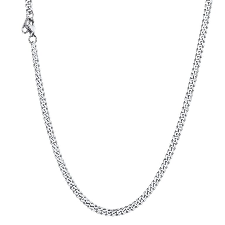 U7 Collana catena cubana acciaio inossidabile 3-12 mm uomo donna