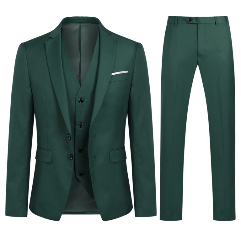 YOUTHUP Abito Uomo 3 Pezzi Slim Fit per Matrimonio Blazer Gilet Pantaloni