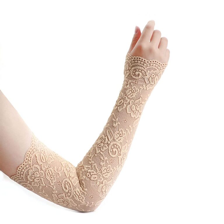 EXQIOUR Manicotti Braccio Traspiranti con Protezione UV e Pizzo Floreale