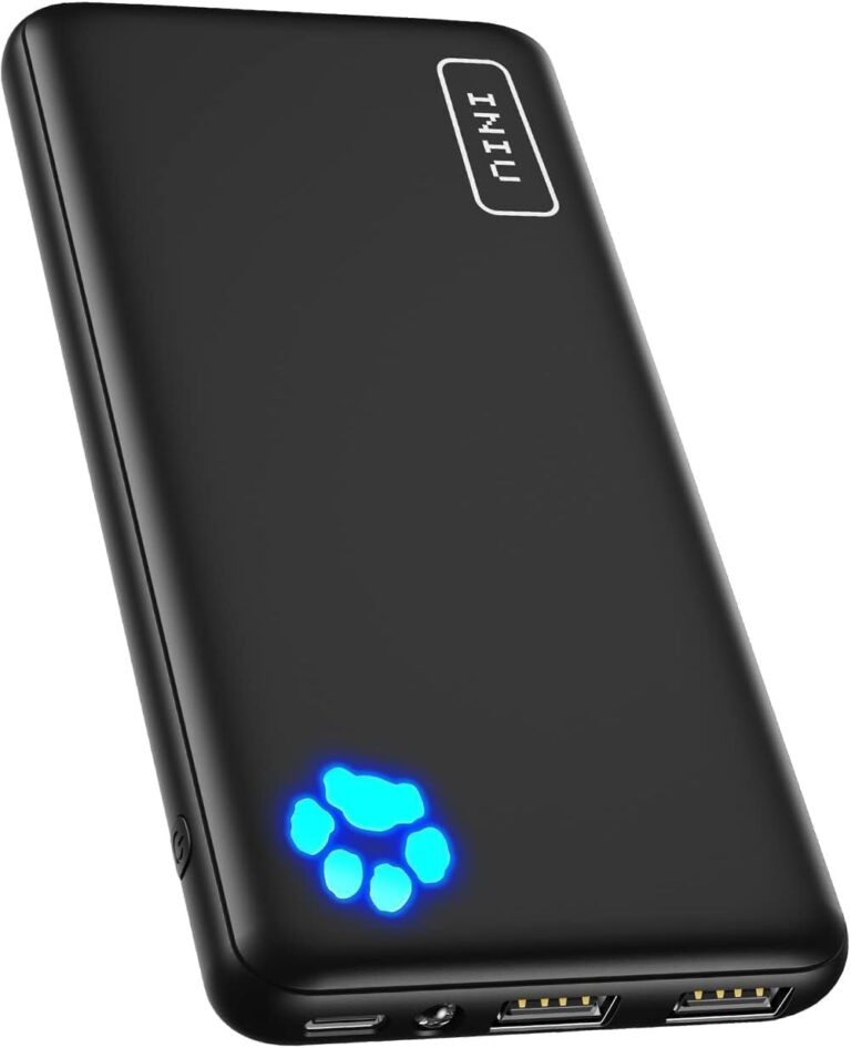 INIU Power Bank 10000mAh Ultra Sottile Ricarica Rapida 3A