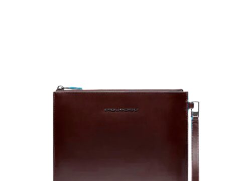 Piquadro Blue Square Pochette Uomo per iPad Mini in Pelle Mogano