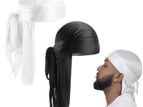 YHIJSR Durag Fascia Lunga Unisex 2 Pezzi Stile Pirata