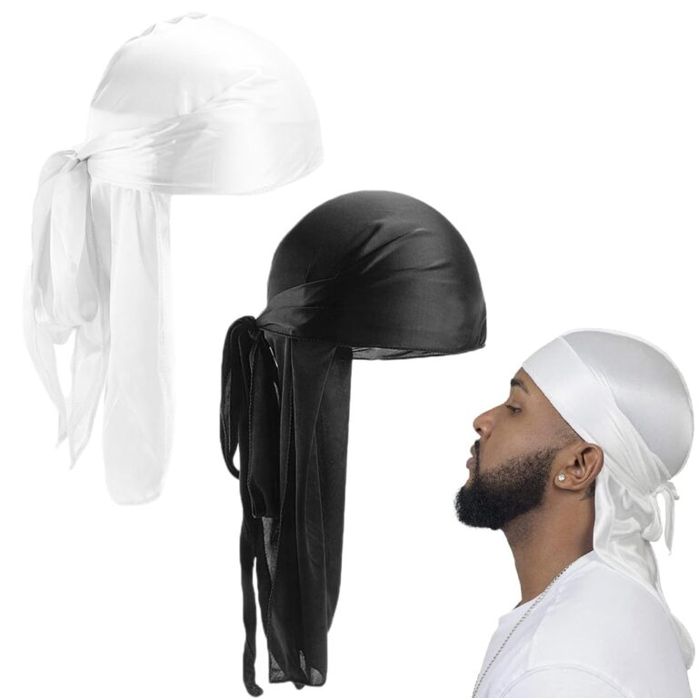 YHIJSR Durag Fascia Lunga Unisex 2 Pezzi Stile Pirata