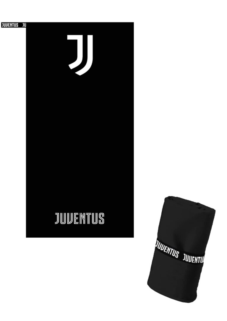 hermet Telo in Microfibra Multiuso 80x160 cm Juventus, Asciugamano Ufficiale per Mare, Piscina, Palestra e Viaggio con Fas...