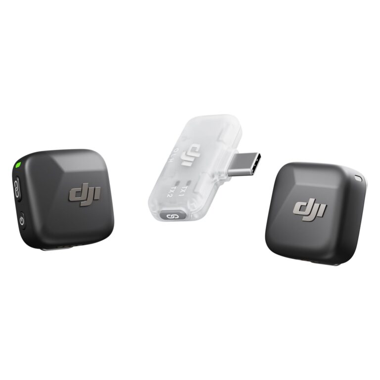 DJI Mic Mini (2 TX + 1 RX mobile), microfono lavalier wireless per iPhone 17/16/15 e Android/PC/tablet, plug-and-play, tra...