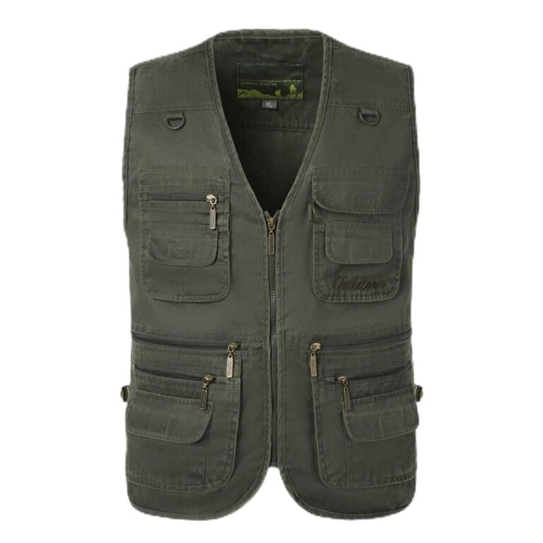 HZQIFEI Gilet da Pesca Multitasche Uomo Traspirante Outdoor