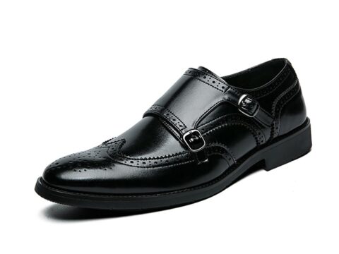 Mocassini Uomo Doppia Fibbia Ecopelle Eleganti Brogue