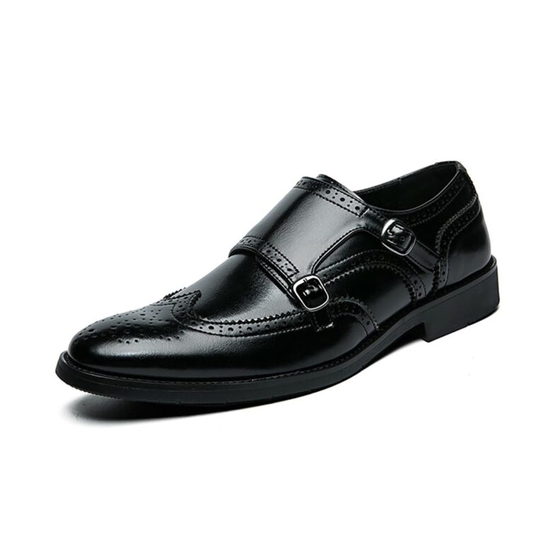 Mocassini Uomo Doppia Fibbia Ecopelle Eleganti Brogue
