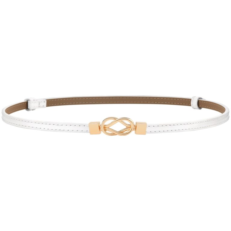 VONMELLI Cintura donna sottile in pelle PU con fibbia oro, regolabile