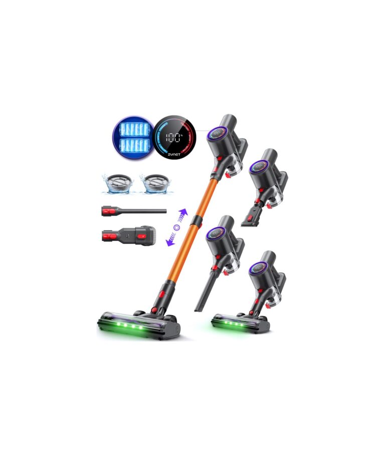 DP2 Aspirapolvere Senza Fili con Doppia Batteria, 45KPa/60Min/500W, Display LED, Asta Telescopica, Autoportante, LED Verd...