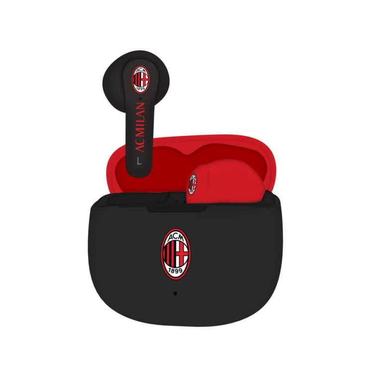 AC Milan TECHMADE AC Milan, Cuffie Senza Filo In Ear, auricolari con box ricarica Rosso/Nero