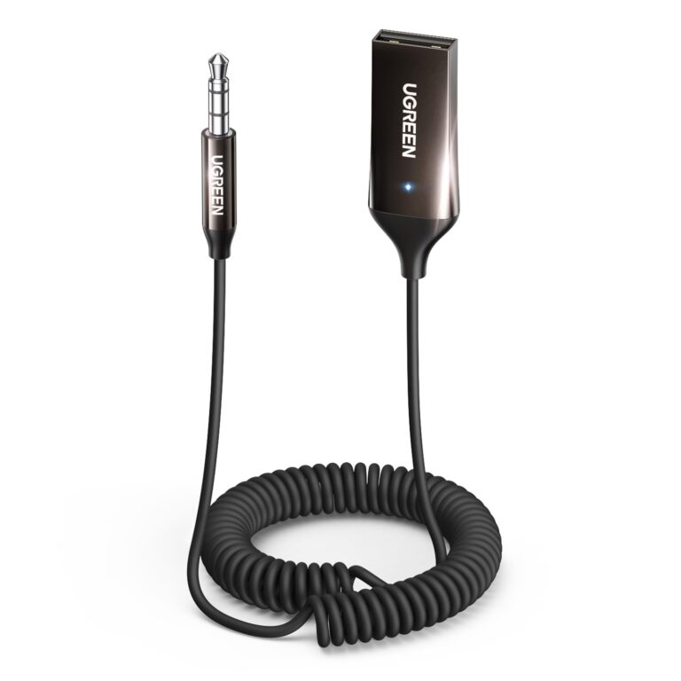 UGREEN Ricevitore Bluetooth 5.0 con jack AUX 3,5 mm e microfono
