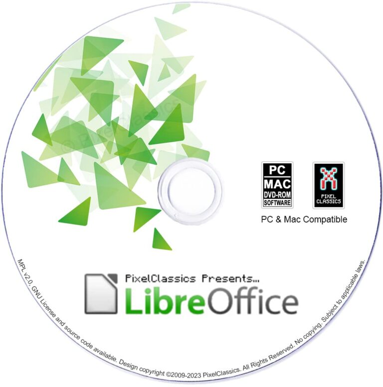 LibreOffice 2026 su CD/DVD – Licenza a vita con 1500 Font inclusi
