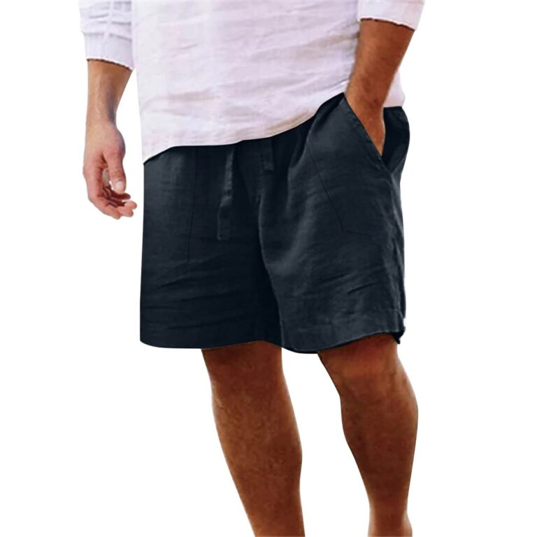 RYTEJFES Shorts Uomo Estivi Lino e Cotone, Leggeri e Casual